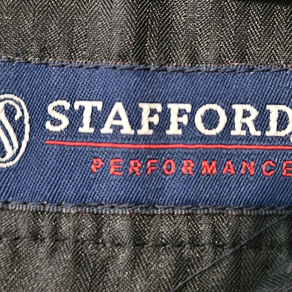 Na STAFFORD performance mens Dress Pants SIZE 38x34 COLOR BLACK POLYESTER/WOOL - Picture 7 of 10